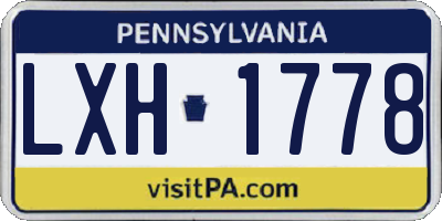 PA license plate LXH1778