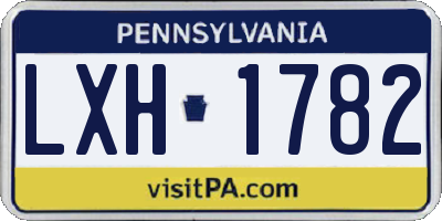 PA license plate LXH1782