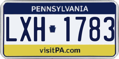 PA license plate LXH1783