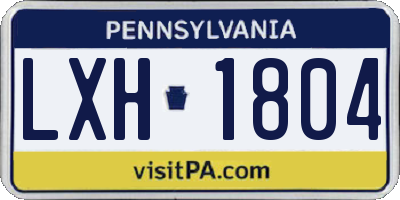 PA license plate LXH1804