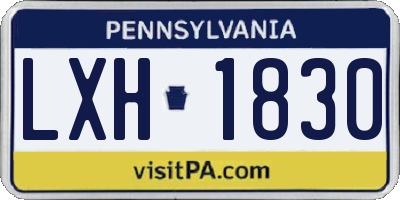 PA license plate LXH1830