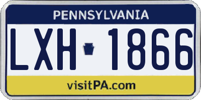 PA license plate LXH1866