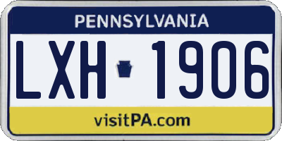 PA license plate LXH1906