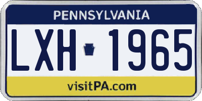 PA license plate LXH1965