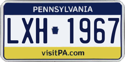 PA license plate LXH1967