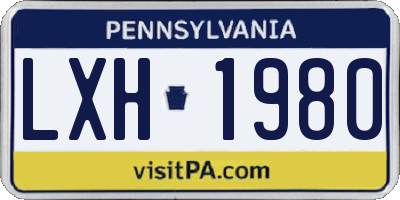 PA license plate LXH1980