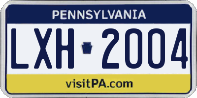 PA license plate LXH2004