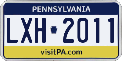 PA license plate LXH2011