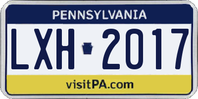 PA license plate LXH2017