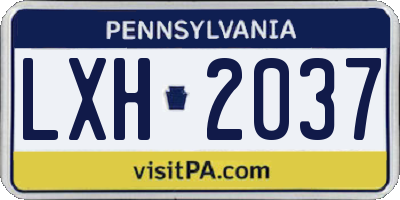 PA license plate LXH2037
