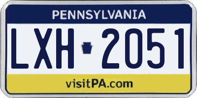 PA license plate LXH2051