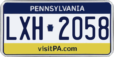 PA license plate LXH2058