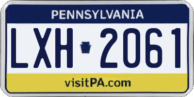 PA license plate LXH2061