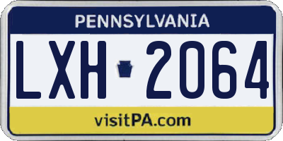 PA license plate LXH2064
