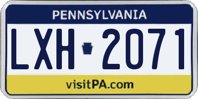 PA license plate LXH2071
