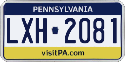 PA license plate LXH2081