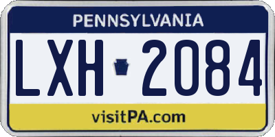 PA license plate LXH2084