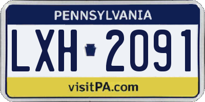 PA license plate LXH2091