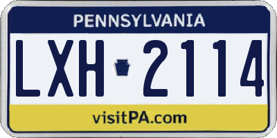 PA license plate LXH2114