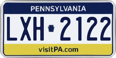 PA license plate LXH2122