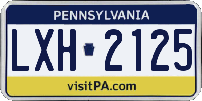 PA license plate LXH2125