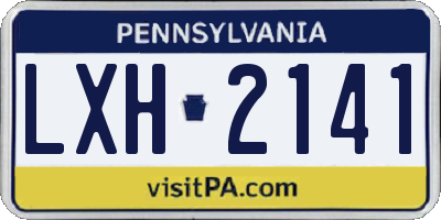 PA license plate LXH2141