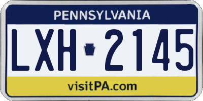 PA license plate LXH2145