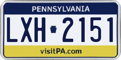 PA license plate LXH2151