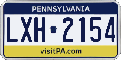 PA license plate LXH2154