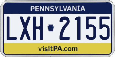 PA license plate LXH2155