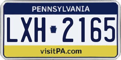 PA license plate LXH2165