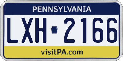 PA license plate LXH2166