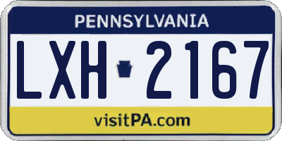 PA license plate LXH2167