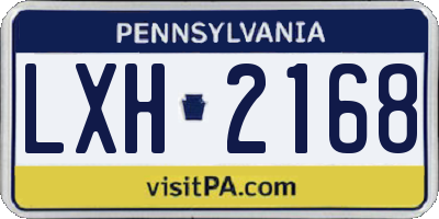 PA license plate LXH2168