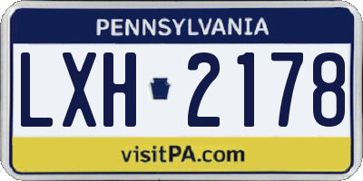 PA license plate LXH2178