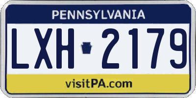 PA license plate LXH2179
