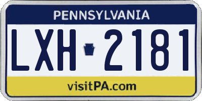 PA license plate LXH2181