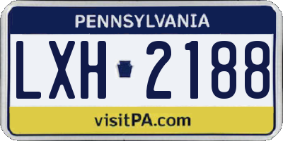 PA license plate LXH2188