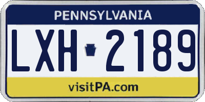 PA license plate LXH2189