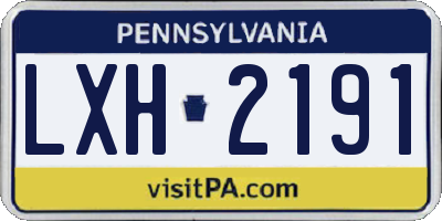 PA license plate LXH2191