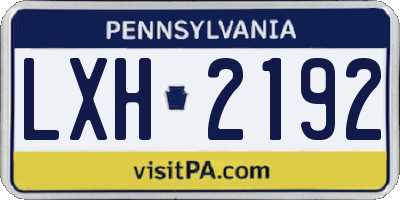 PA license plate LXH2192