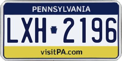 PA license plate LXH2196