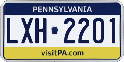 PA license plate LXH2201