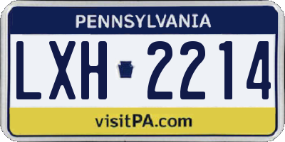 PA license plate LXH2214
