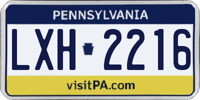 PA license plate LXH2216