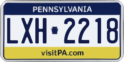 PA license plate LXH2218