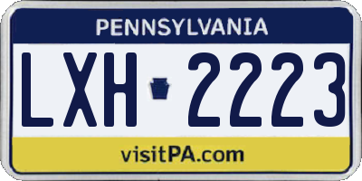 PA license plate LXH2223