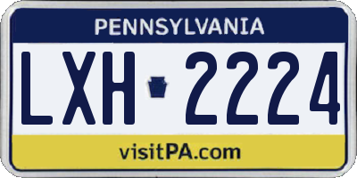 PA license plate LXH2224