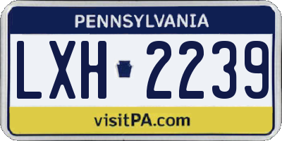 PA license plate LXH2239