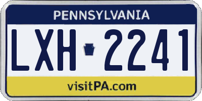 PA license plate LXH2241